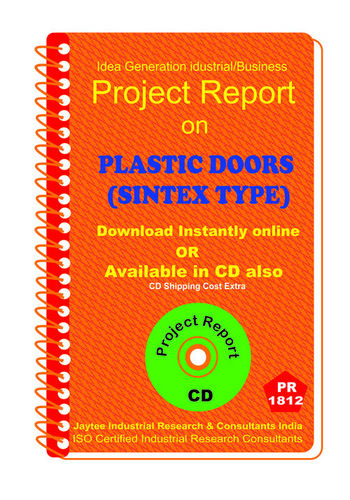 Plastic Doors (Sintex Type) manufacturing Project Report eBook