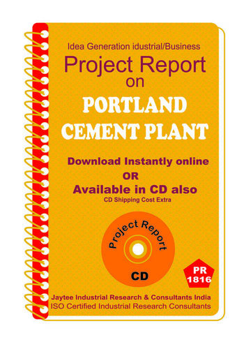 Portland Cement Plant manufacturing Project Report eBook