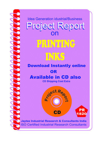 Printing inks manufacturing Project Report ebook