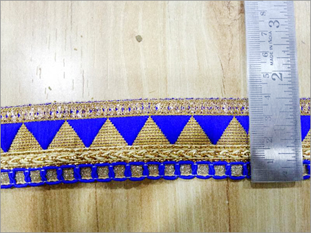 Fancy Maharani Lace - Fabric, 1 Inch Size | Embroidered One-Sided Pattern