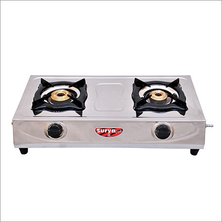 2 Burner Surya Stainless Steel LPG Gas Stove Manufacturer