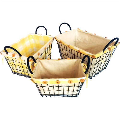 Ivory Liner Metal Basket
