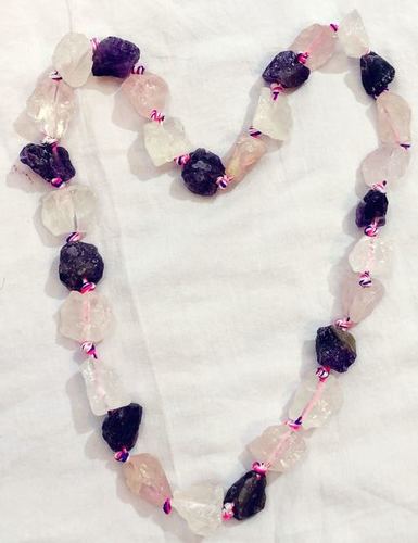 Amehtyst Rose Quartz Fusion Necklace Grade: Good Quality
