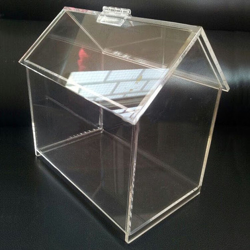 Donation Box With Lock Length: 8 Inch (In)