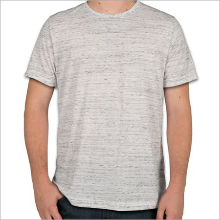 Mens Cream Milange Round Neck T-Shirt