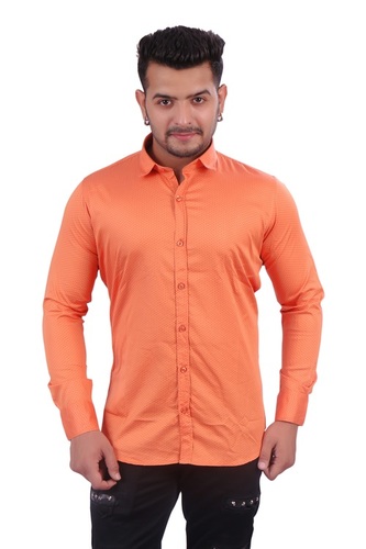 Mens Dot Printed Casual Shirt