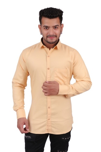 Mens Slim Fit Plain Casual Shirt