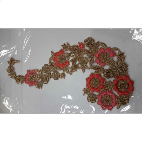 Embroidered Motifs - One Sided, Golden Color with Elegant Embroidered Pattern for Sophisticated Decoration