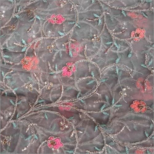 Net Embroidery Fabrics - Silk Material, Embroidered Texture | Ideal for Saree and Gown Creations