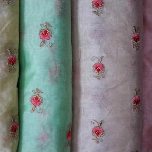 Fancy Embroidery Fabrics - Silk Material, Embroidered Texture | Ideal for Elegant Sarees and Gowns