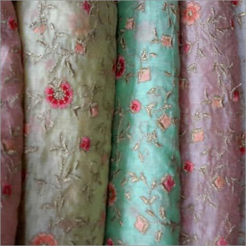 Embroidery Soft Net Fabrics - Silk, Embroidered Texture | Ideal for Elegant Sarees and Gowns