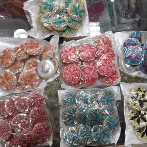 Multicolor Borders Embroidery Buttons