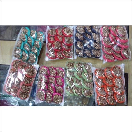 Borders Embroidery Buttons - Plastic Material, Round Shape, Pink, Blue, Orange, and Red Colors | Versatile Embellishments for Crafting and Decoration