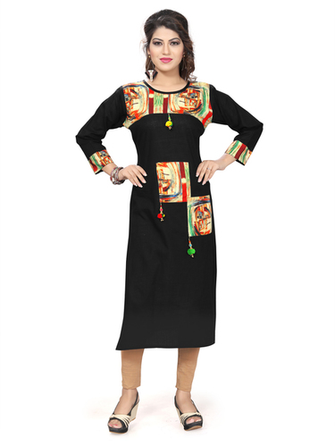 Black Designer Cotton Kurtis