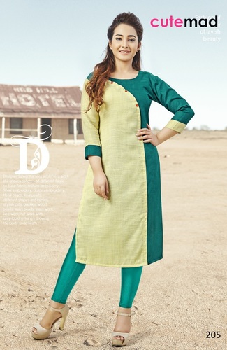 Polyester Green Kurtis
