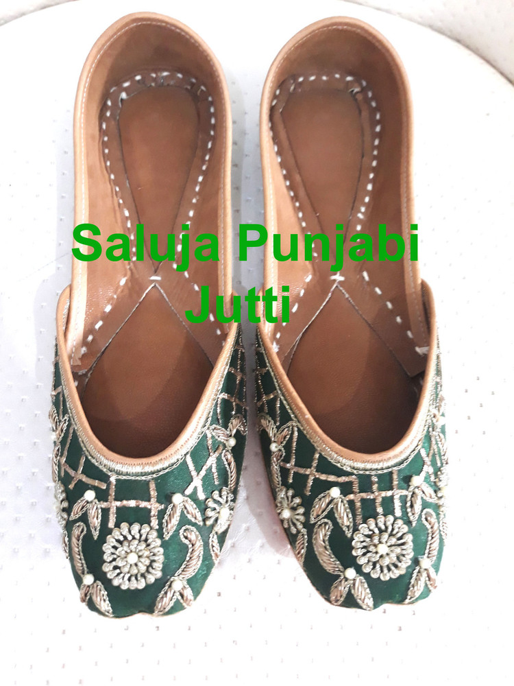 Green Handmade Jutti Heel Size: Flat
