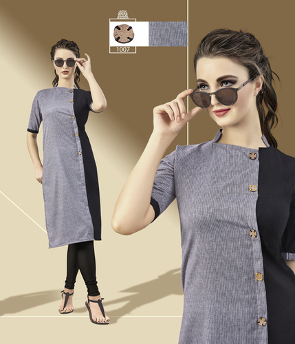 Grey & Black Pakistani Kurti