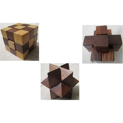 Natural 3 Wooden Puzzles Set