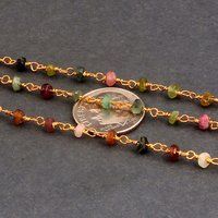 Multi Tourmaline Beaded Chain