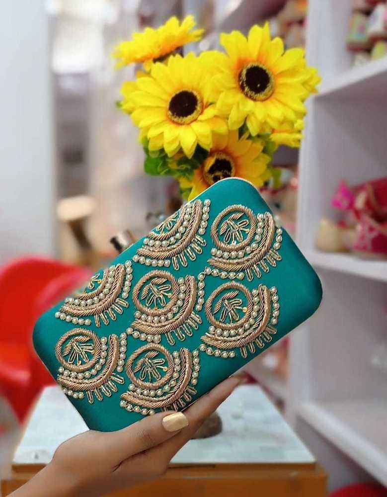 Sky Blue Beautiful Handmade Clutch