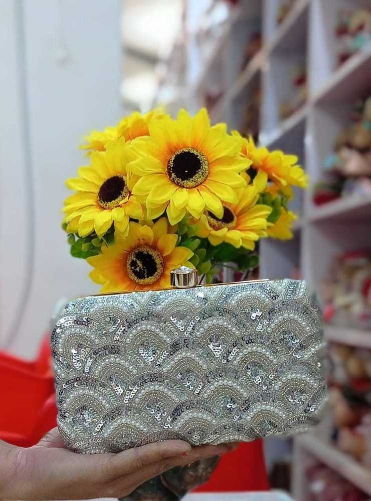 Gray Partywear Clutches