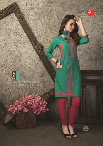 Green Plain Kurtis