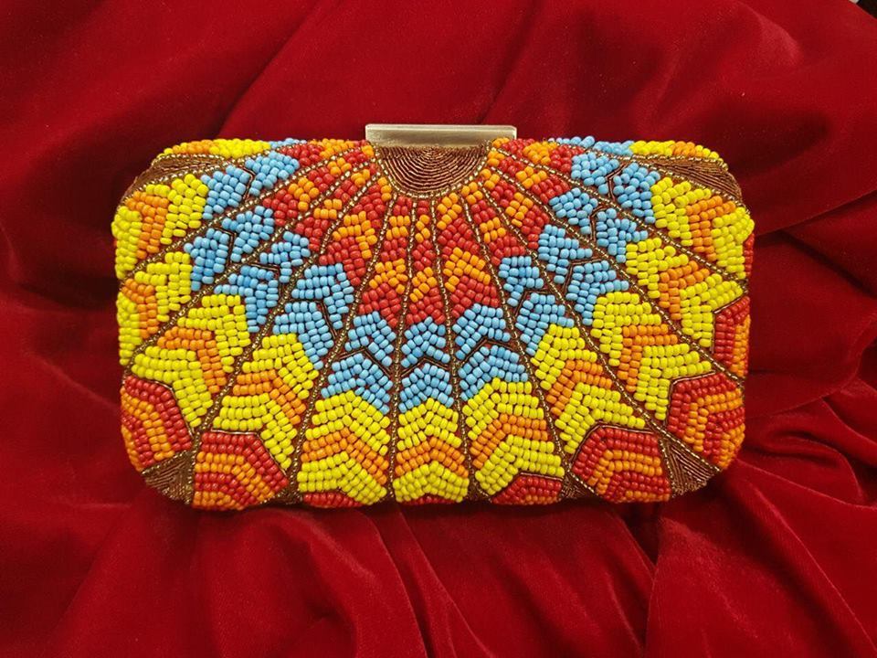 Multi Kundan Colorful Clutch