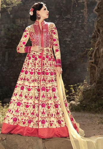 Cream Anarkali Dress