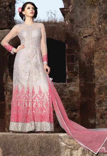 Grey Anarkali Salwar Kameez
