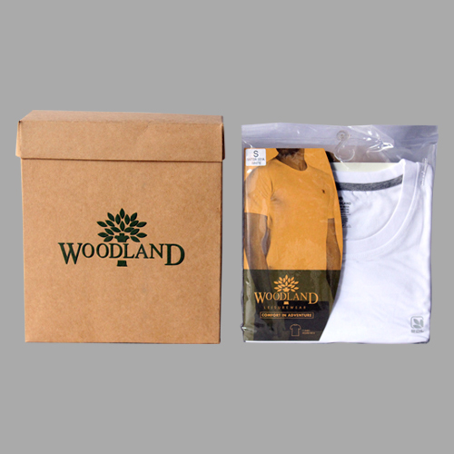 Men's Woodland Innerwear - Cotton Fabric Half Shoulder Pattern White Color | Machine Washable Lightweight Skin Friendly Design