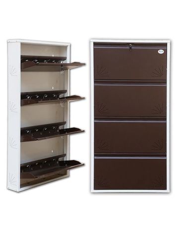 4 Door Jumbo Metalic Shoe Rack