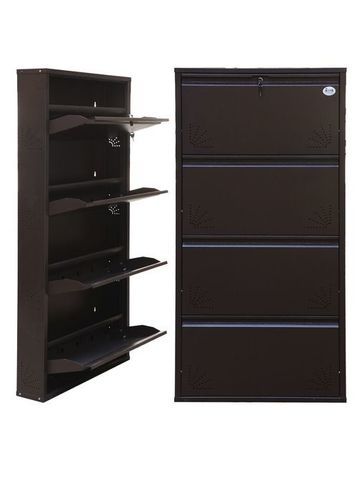 4 Door Jumbo Dark Brown Metallic Shoe Rack At Best Price In Navi Mumbai Maharashtra Nova Enterprises