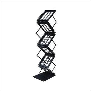 Metal Zig Zag Catalogue Stand, For Display - Color: Black