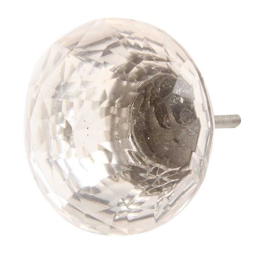 Glass Umbrella Knobs - Iron, 60 mm, Clear | Artisanal Design, Smooth Edges, Durable and Wear-Resistant for Indoor Use