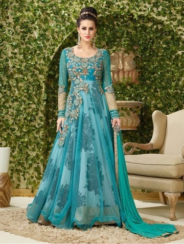 Sky Blue Anarkali Salwar Kameez