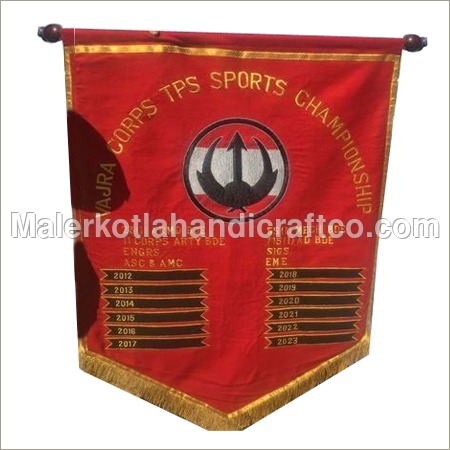 Wall Hanging Banner - Woolen, Rectangle Shape | Military Application, Custom Embroidery Design