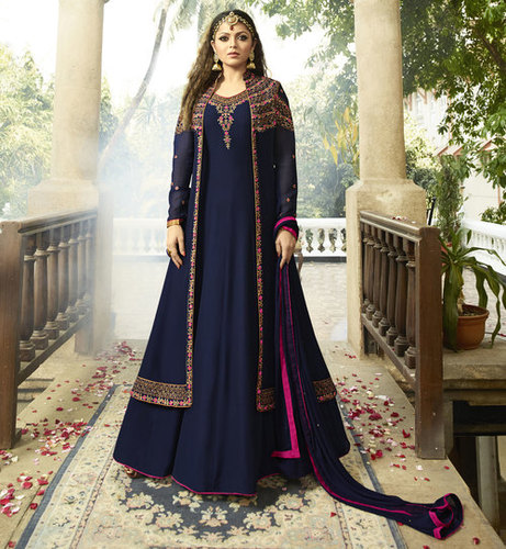 Blue Georgette Anarkali Suits