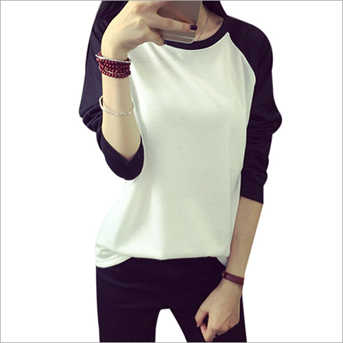 T-shirt Women Raglan Color Loose Full Sleeve