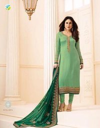Light Green Embroidered  Silk Suits