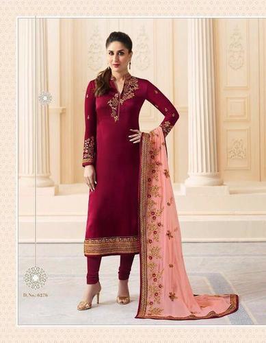 Maroon Silk Dress