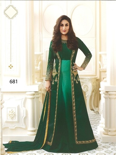 Green Jacket Anarkali Suits