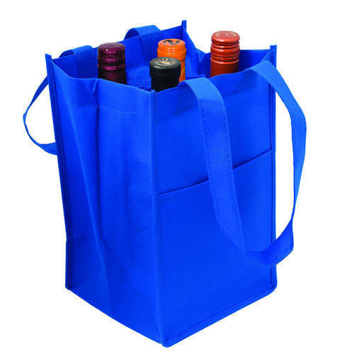Non Woven Bottles Carry Bag - Non Woven Material, Blue Color | Stylish Design with Handle for Easy Transport