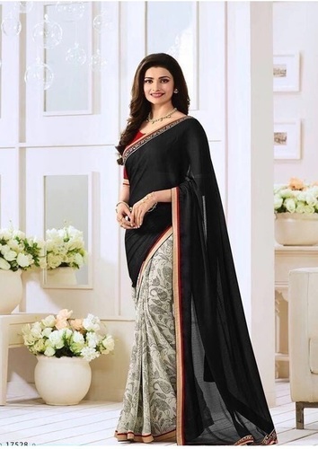 Black Printed Saree