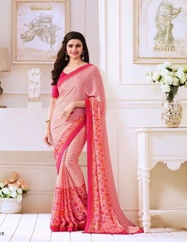 Georgette Pink Saree