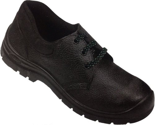Leather Black Safety Shoes with Protective Basic, Oil Resistant, Antistatic, Non-Metal Composite Midsole, Steel Midsole and Protective Steel Toe