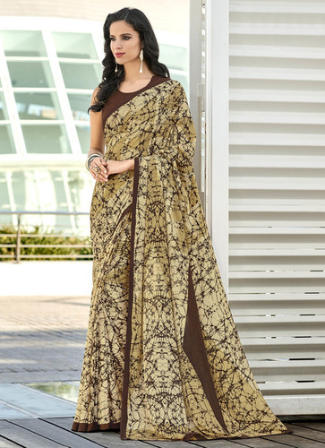 Cream Ladies Saree