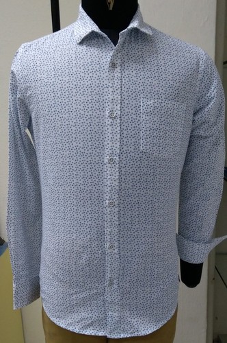 Printed Cotton Blend Full Sleeves Shirt - Sizes L, M, XL, XXL, XXXL | Stylish Black Dots Design