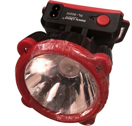 S Protection LED Headlamp Headlight Helmet for Sports Camping Running - Aluminum Steel | Red and Black Designed for Safety and Durability