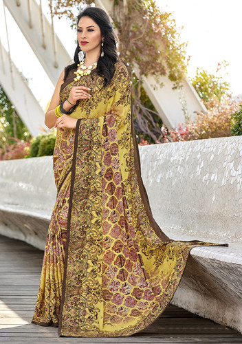 Yellow Bollywood Designer Saree