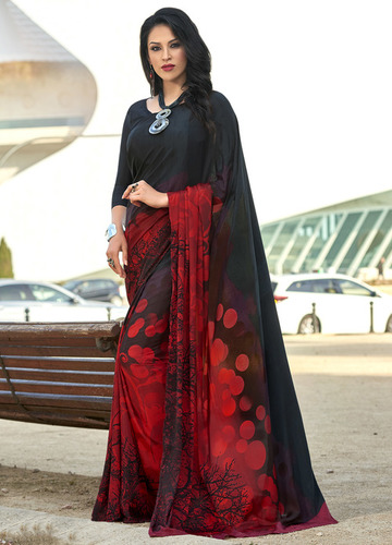 Crepe Saree - Pink Printed Design | Comfortable Ethnic Wear for All Occasions